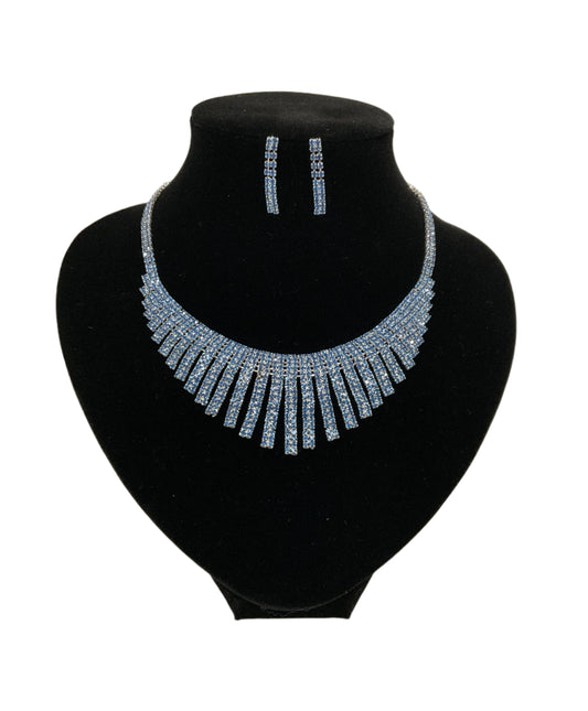 Necklace-Earring Set #66-14104LSA (Light Sapphire)