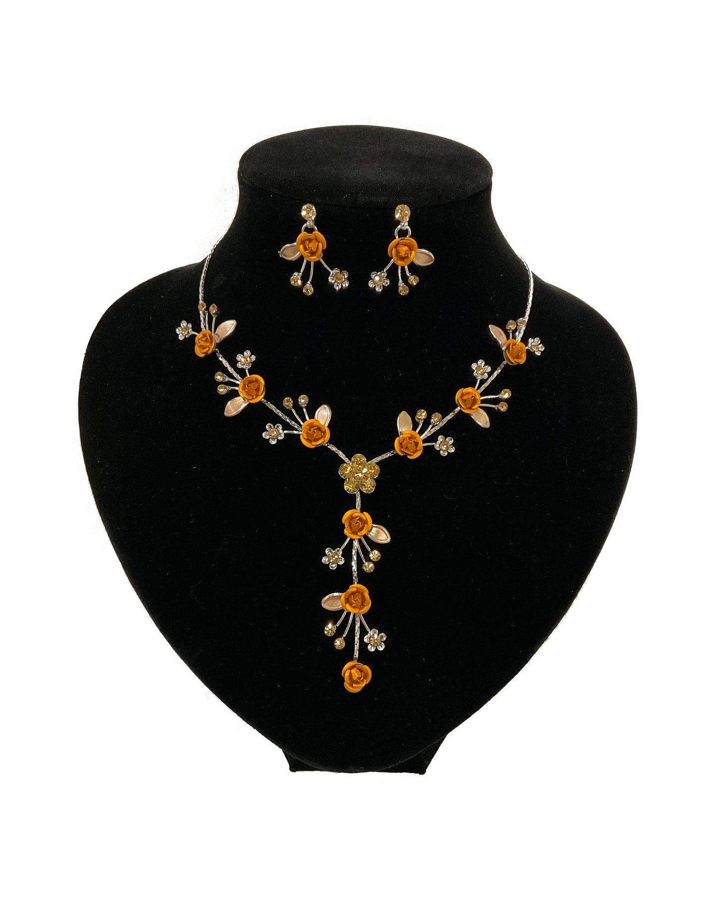 Rose Flower Necklace Set #66-23204