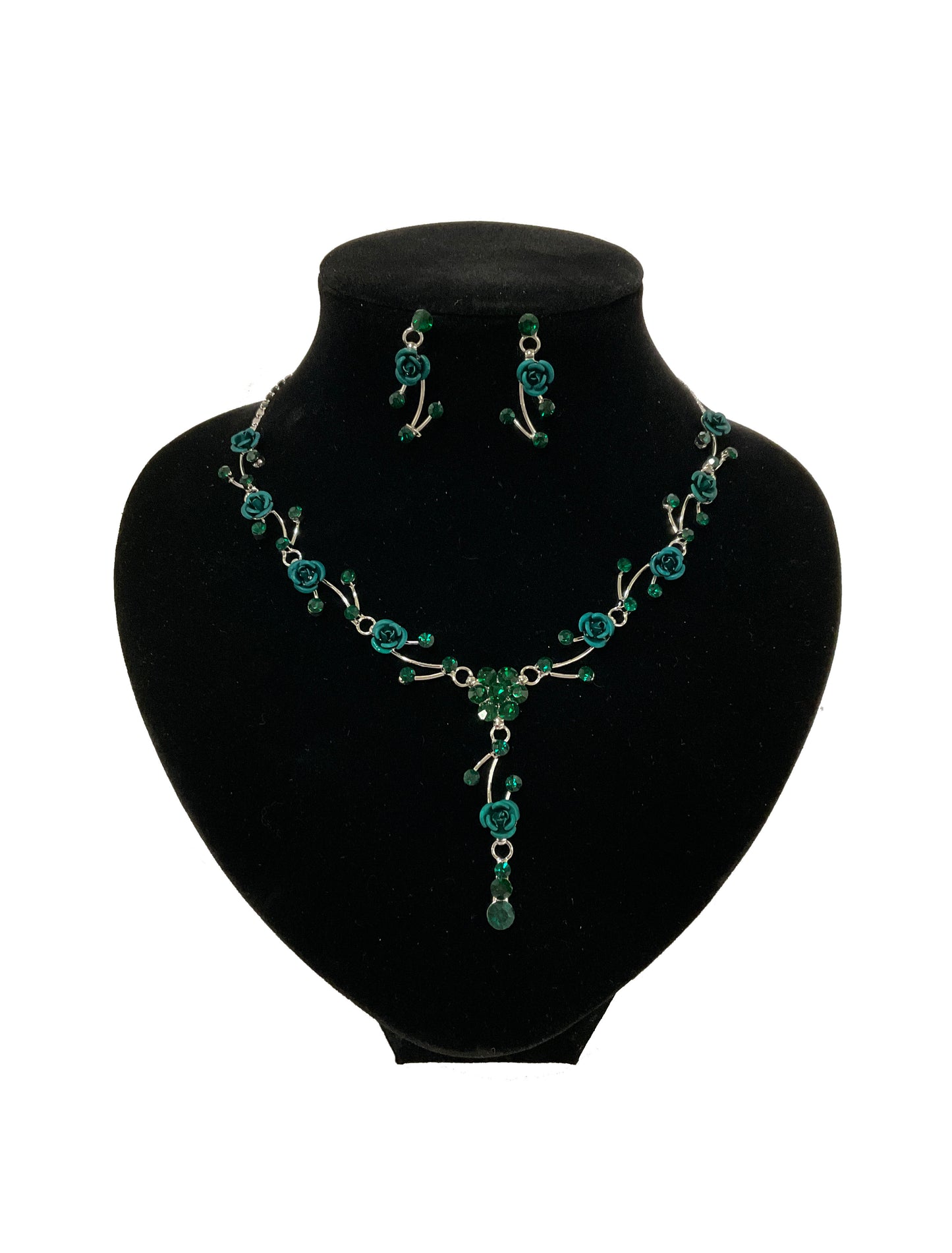 Rose Necklace Set #66-23171Emerald