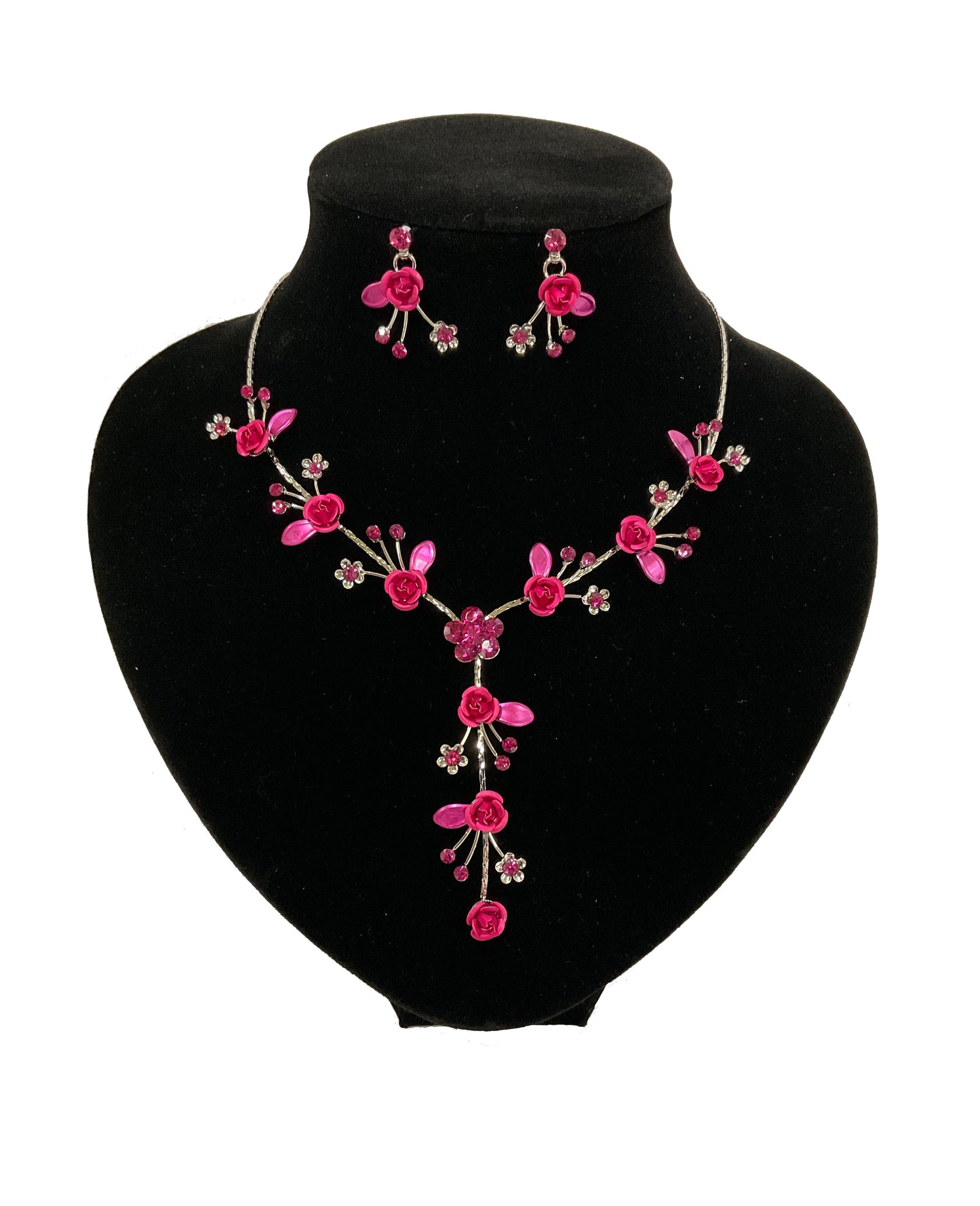 Rose Flower Necklace Set #66-23204