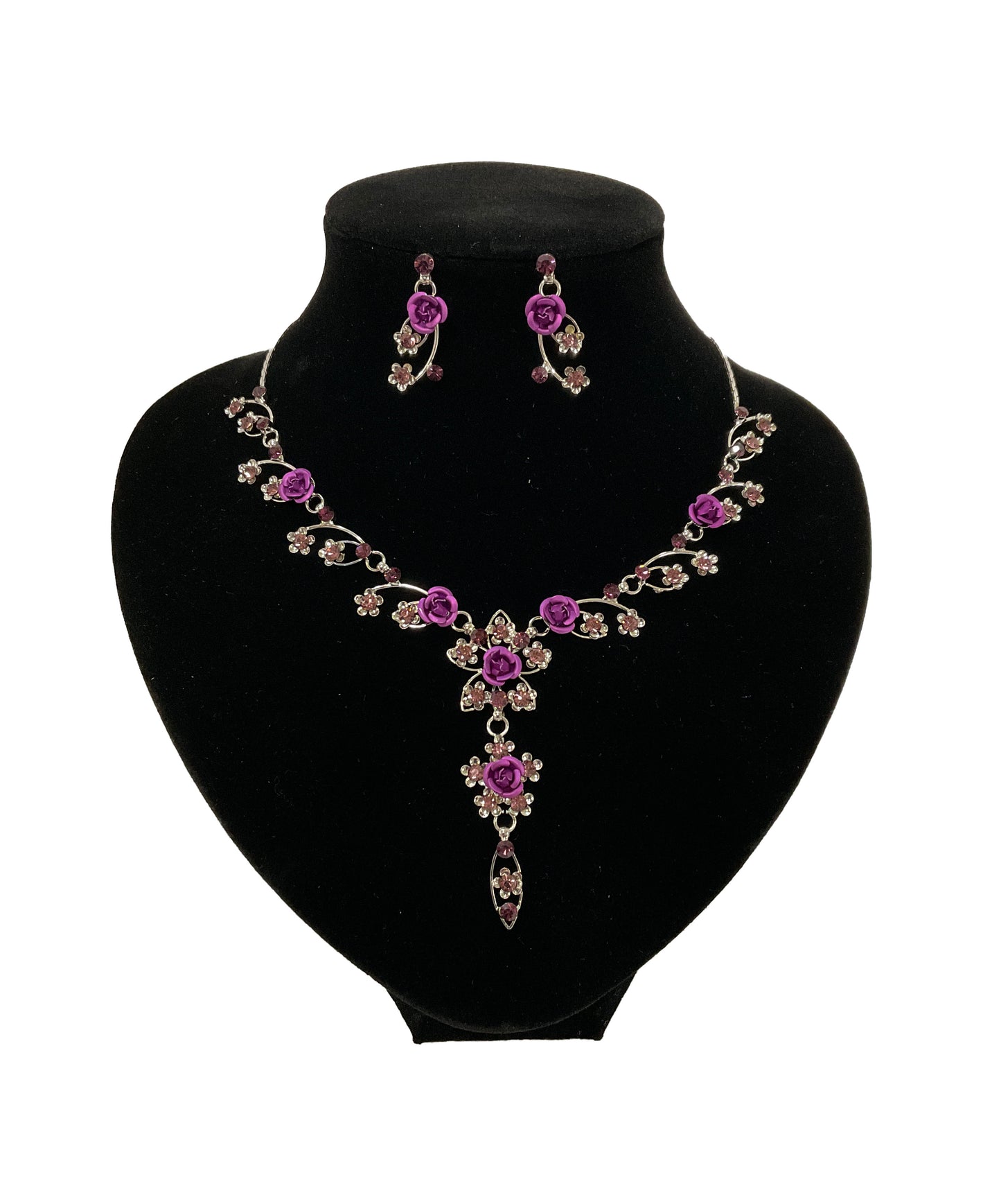 Rose Flower Necklace Set #66-23165