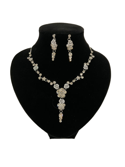 Rose Necklace-Earring Set #66-23214CL