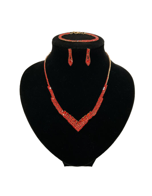 Necklace Earring Bracelet Set #60-0152