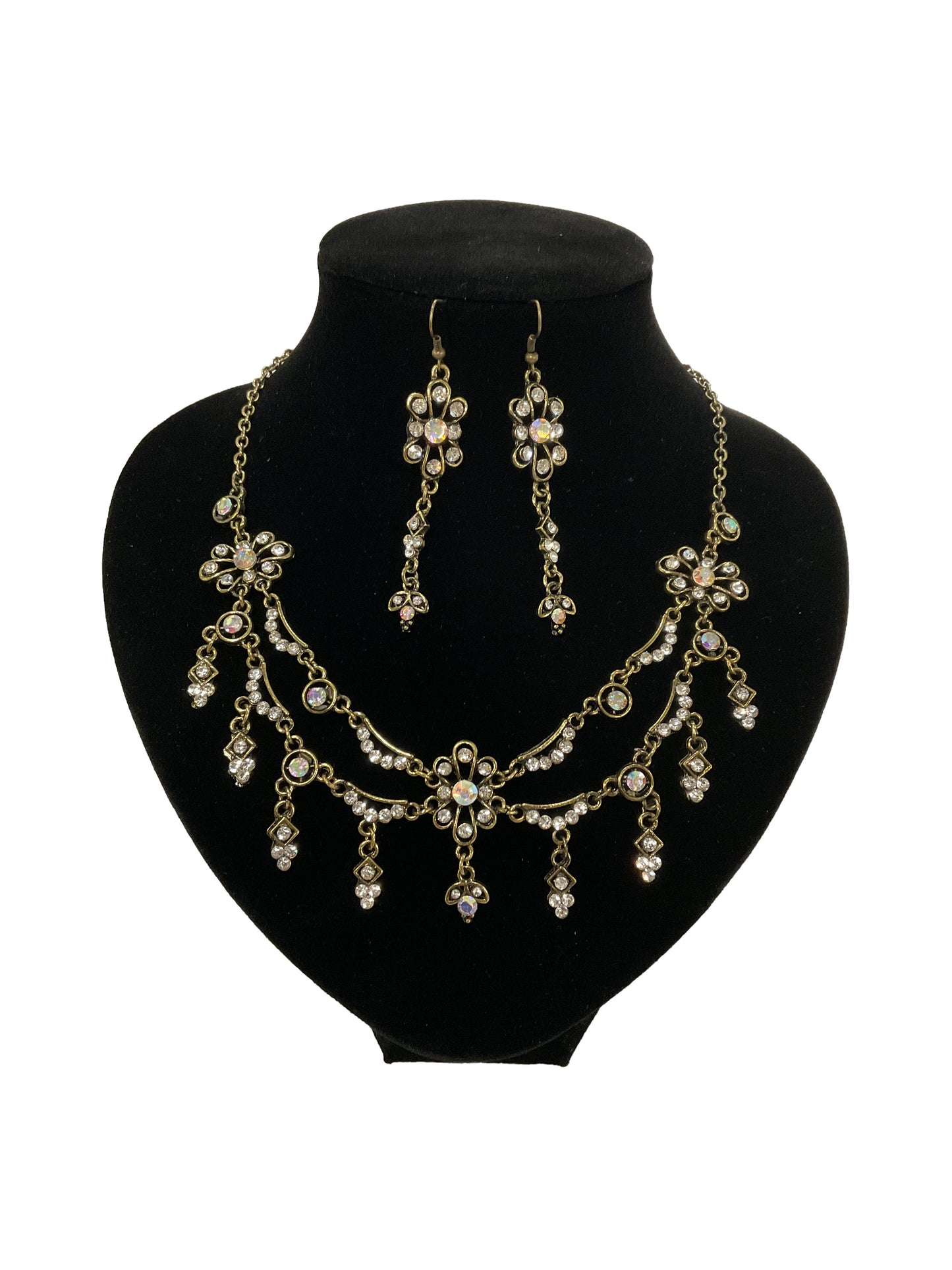 Flower Necklace and Earrings Set#28-11160AB