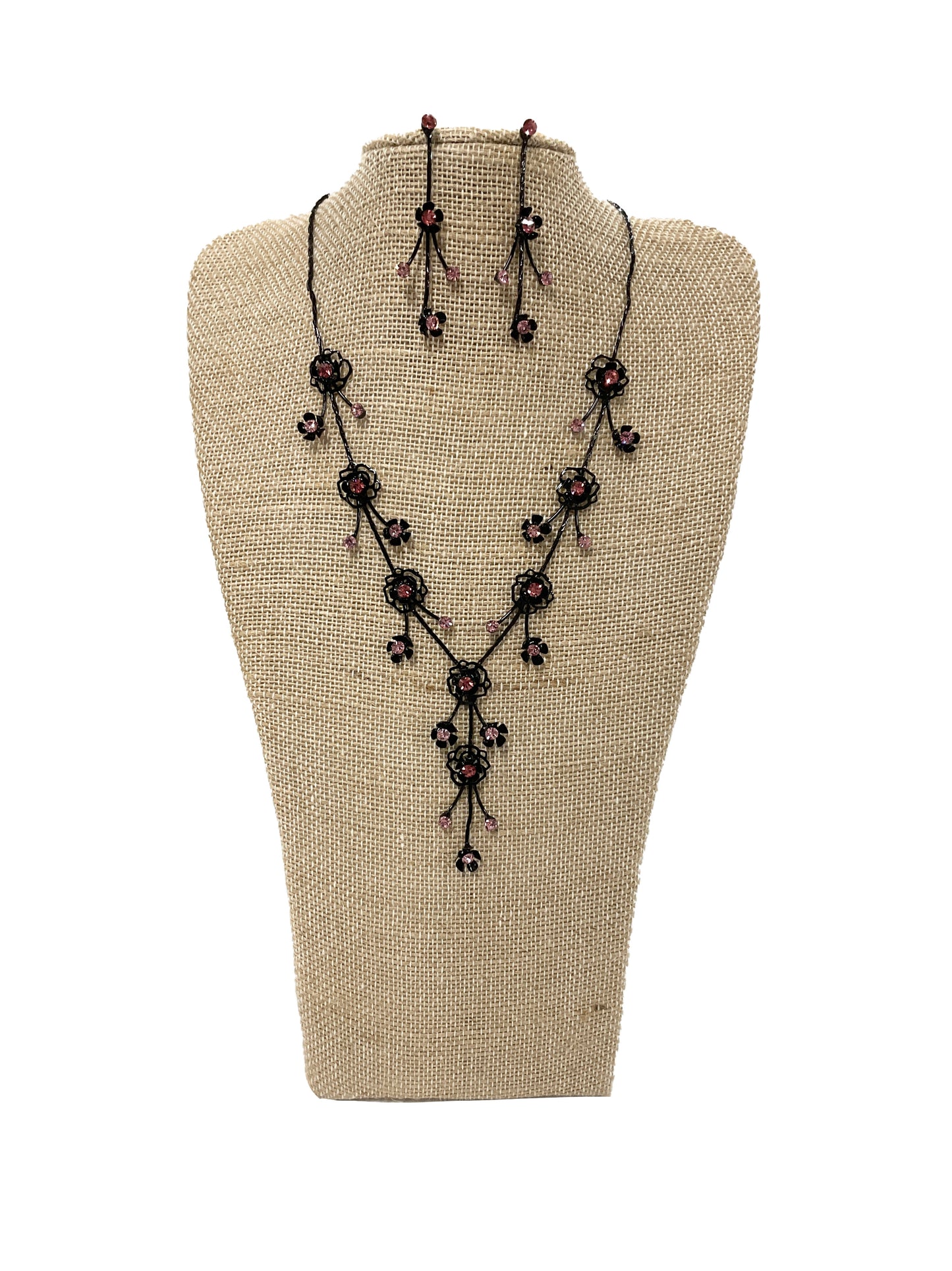 Rose Outline Necklace Set #66-23212