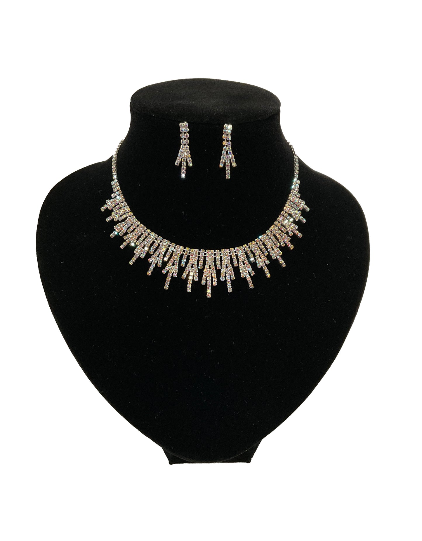 Rhinestone Necklace  and Earring Set#66-14105AB