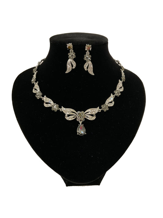 Floral Necklace Earring Set #66-23186HM