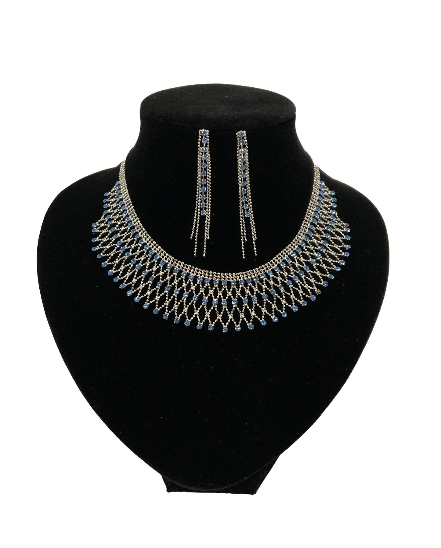 Rhinestione Necklace and  Earring Set#66-14038LB