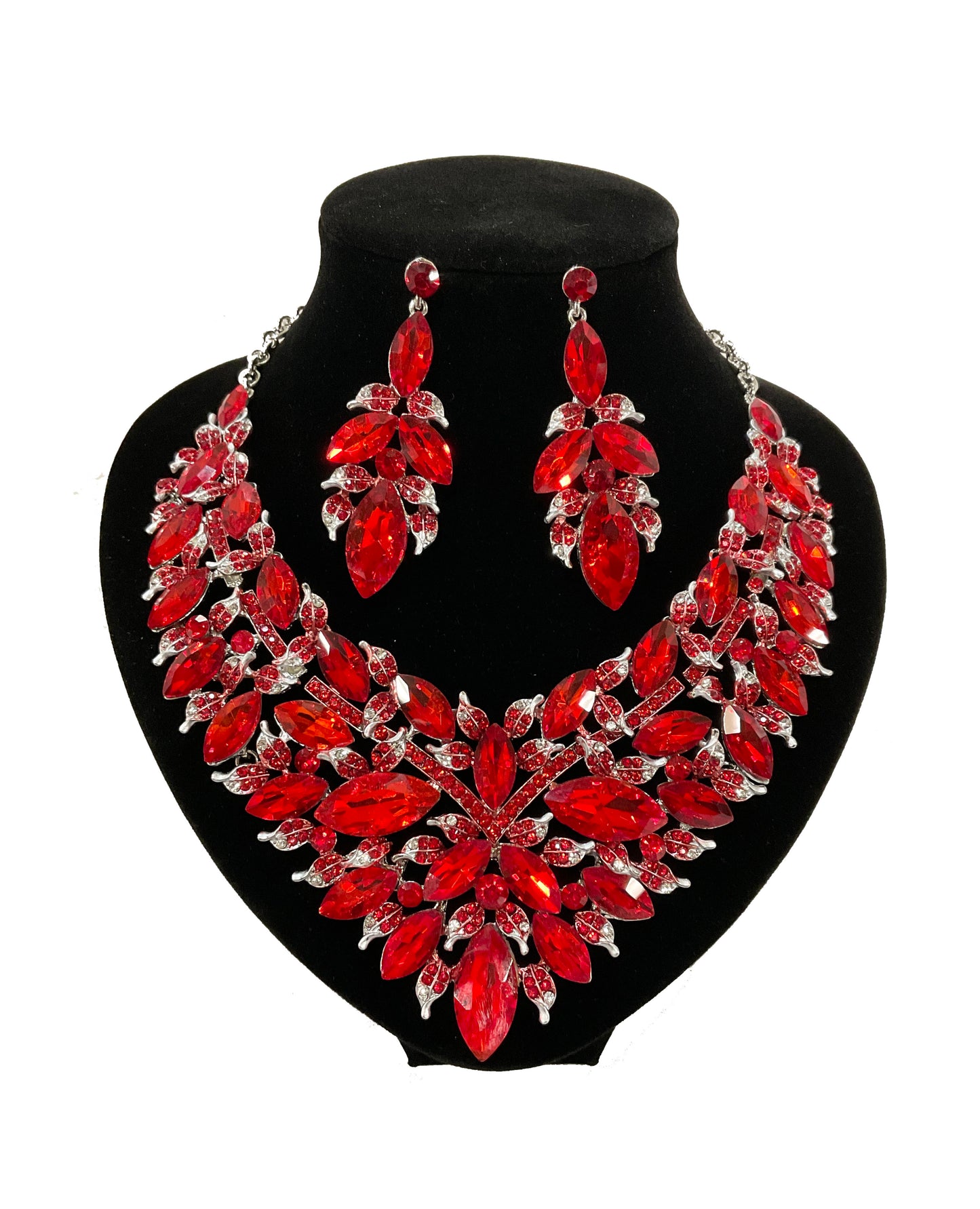 Leaf Necklace Earring #66-23211RD