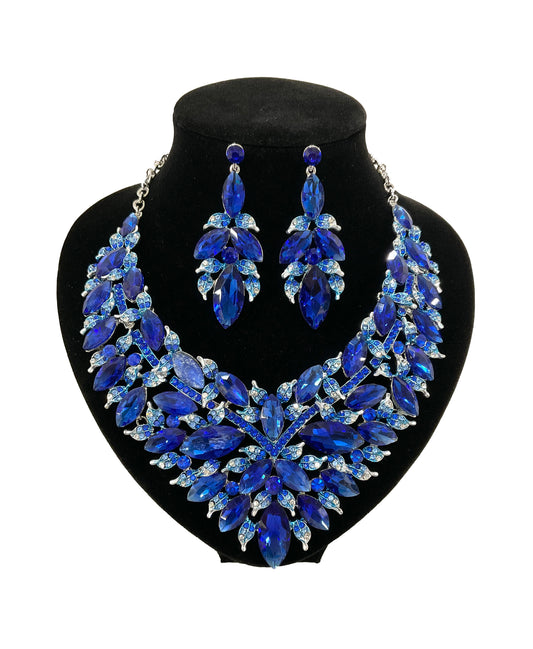 Leaf Necklace Earring #66-23211BL