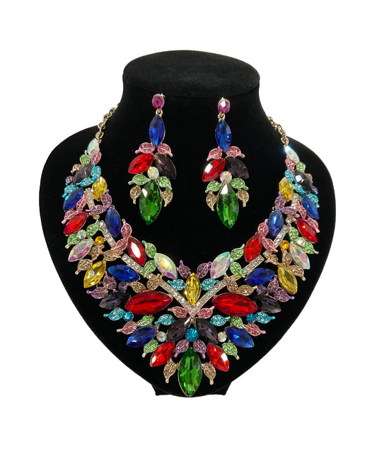 Leaf Necklace Earring #66-23211ML