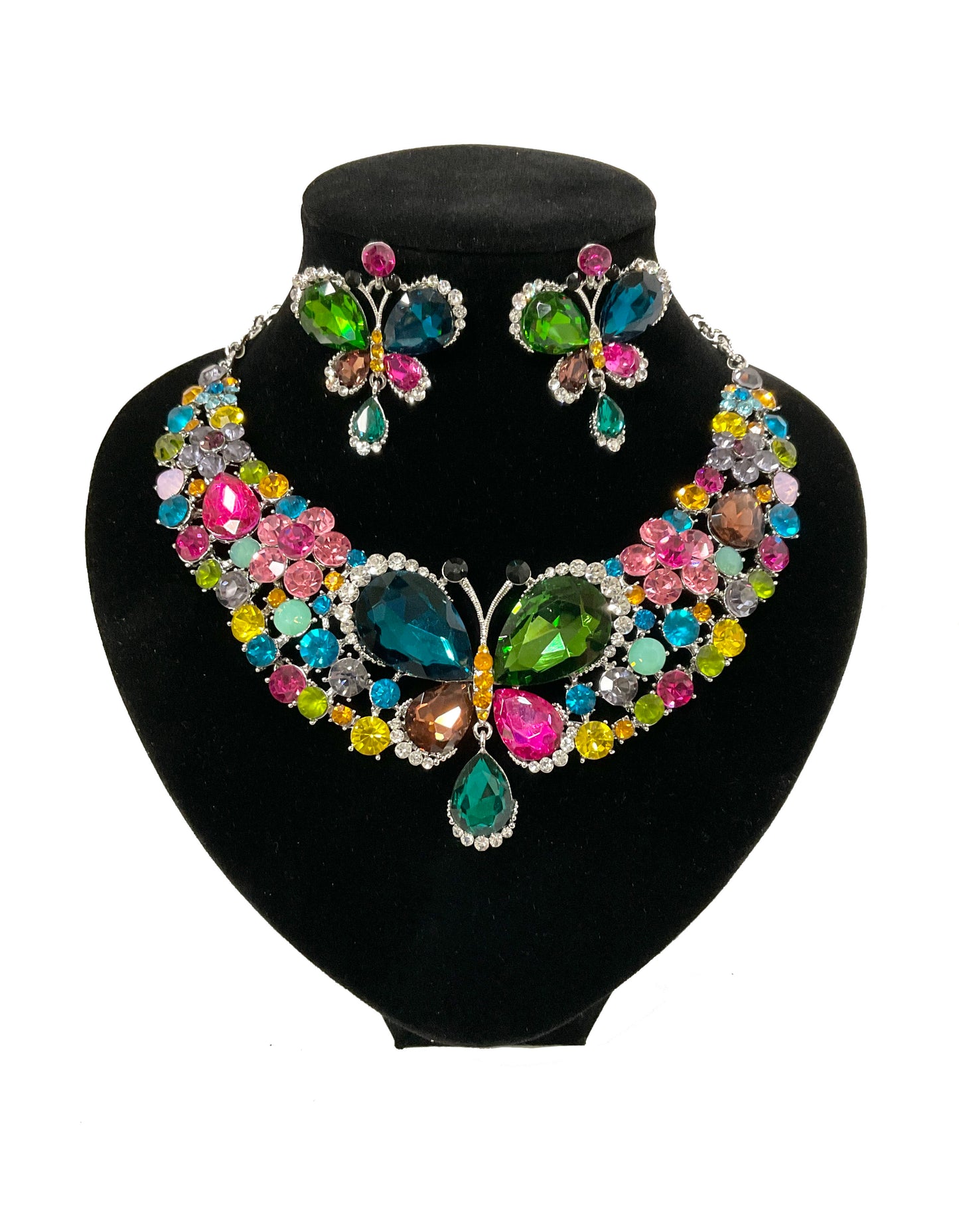 Butterfly Necklace and Earring Set#66-23182MU