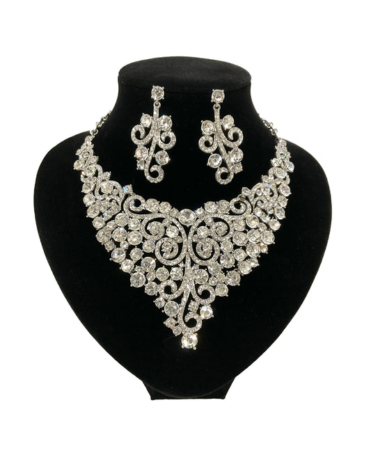 Swirl Necklace-Earring Set #66-23181CL