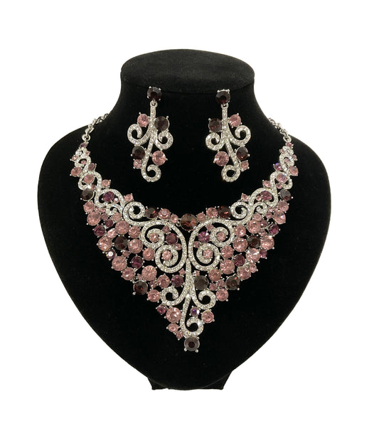 Swirl Necklace-Earring Set #66-23181PP