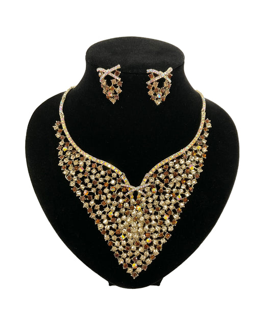 Drop Necklace Earring Set #47-4848TP