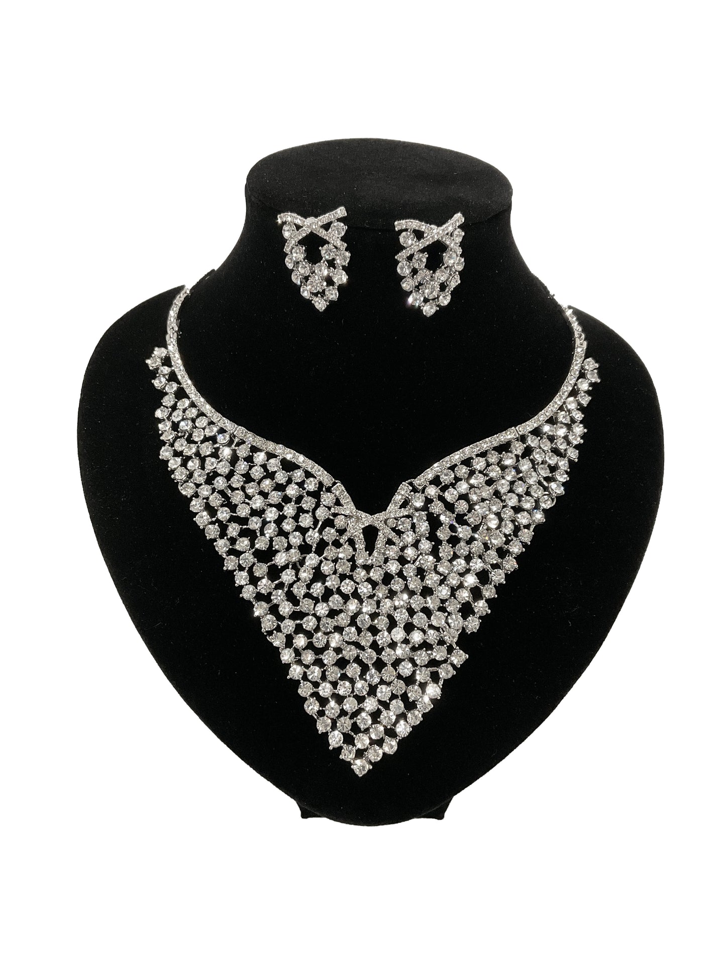 Drop Necklace Earring Set #47-4848CL