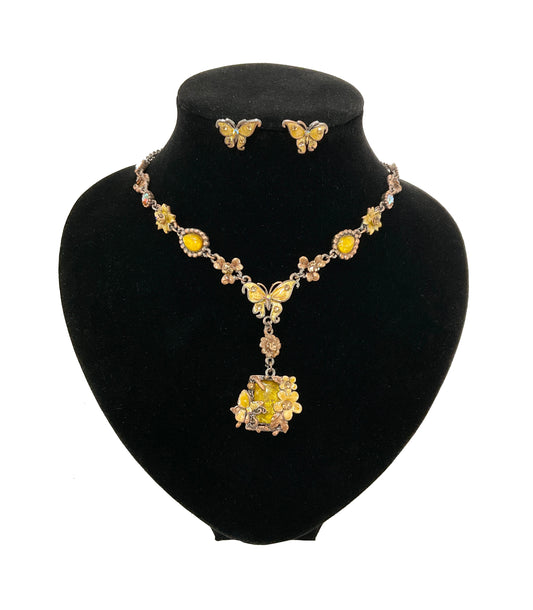 Butterfly Necklace Set #68-96031BR