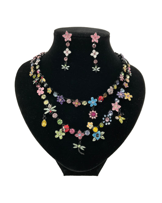 Floral Necklace Earring Set #18-210