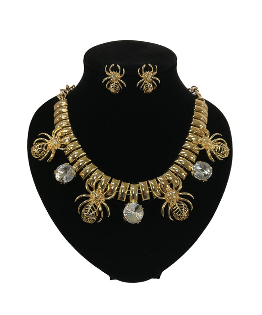 Spider Necklace and Earrings Set#12-13961GD