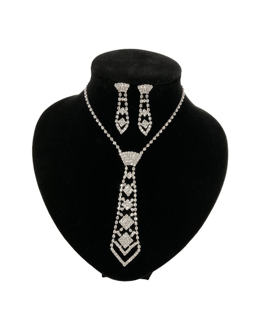 Crystal Tie Necklace Earring #66-12202