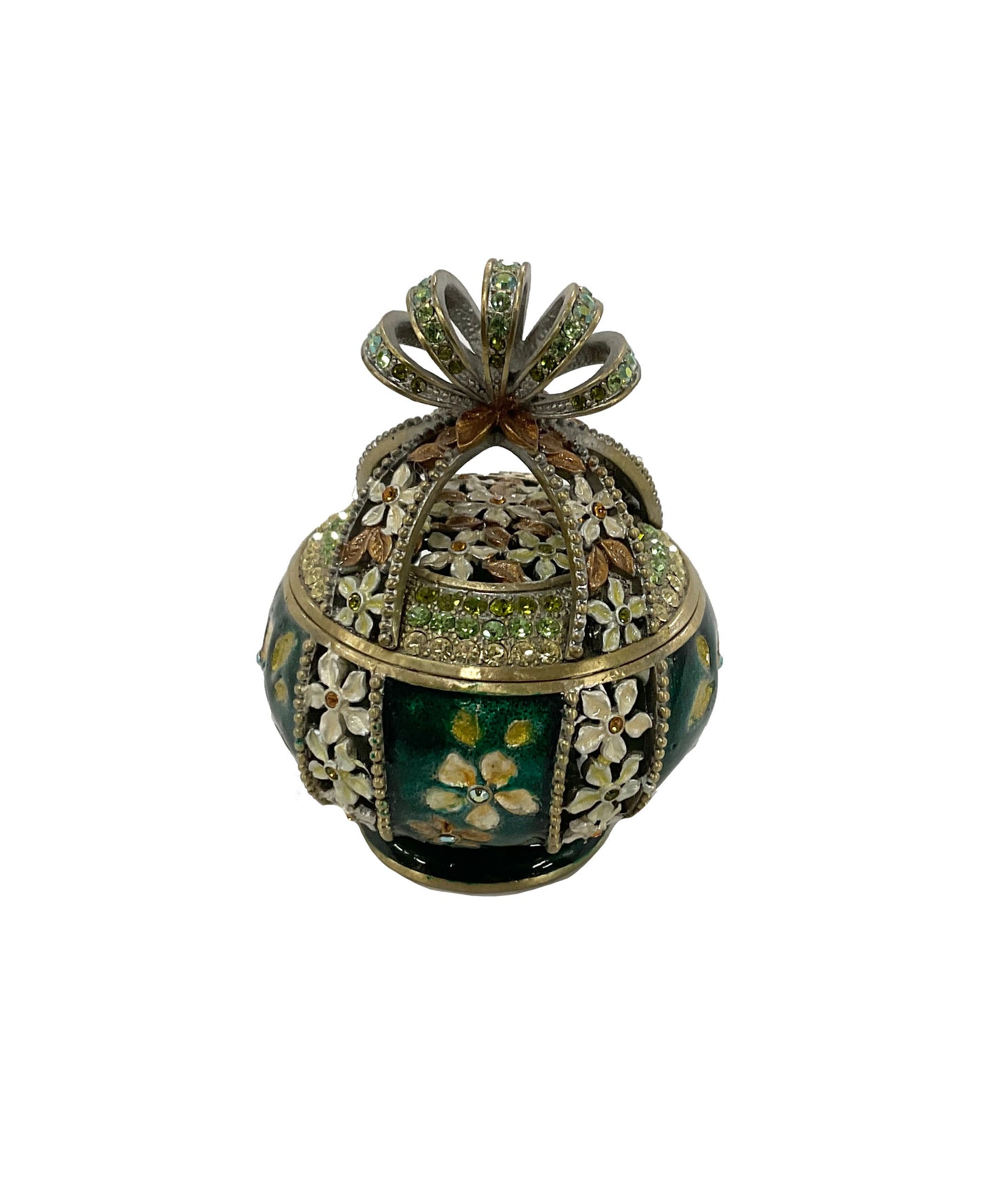 Filigree Basket Trinket Box #72-0315GN (Green)