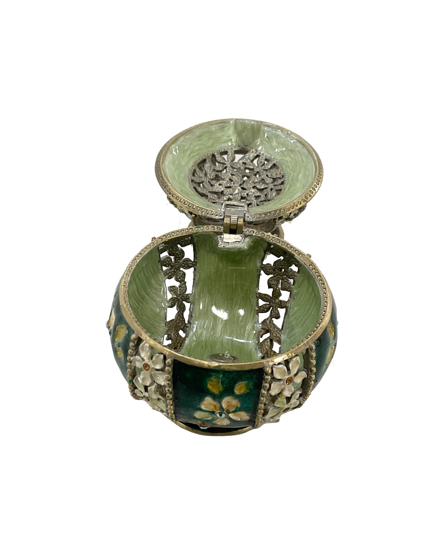 Filigree Basket Trinket Box #72-0315GN (Green)
