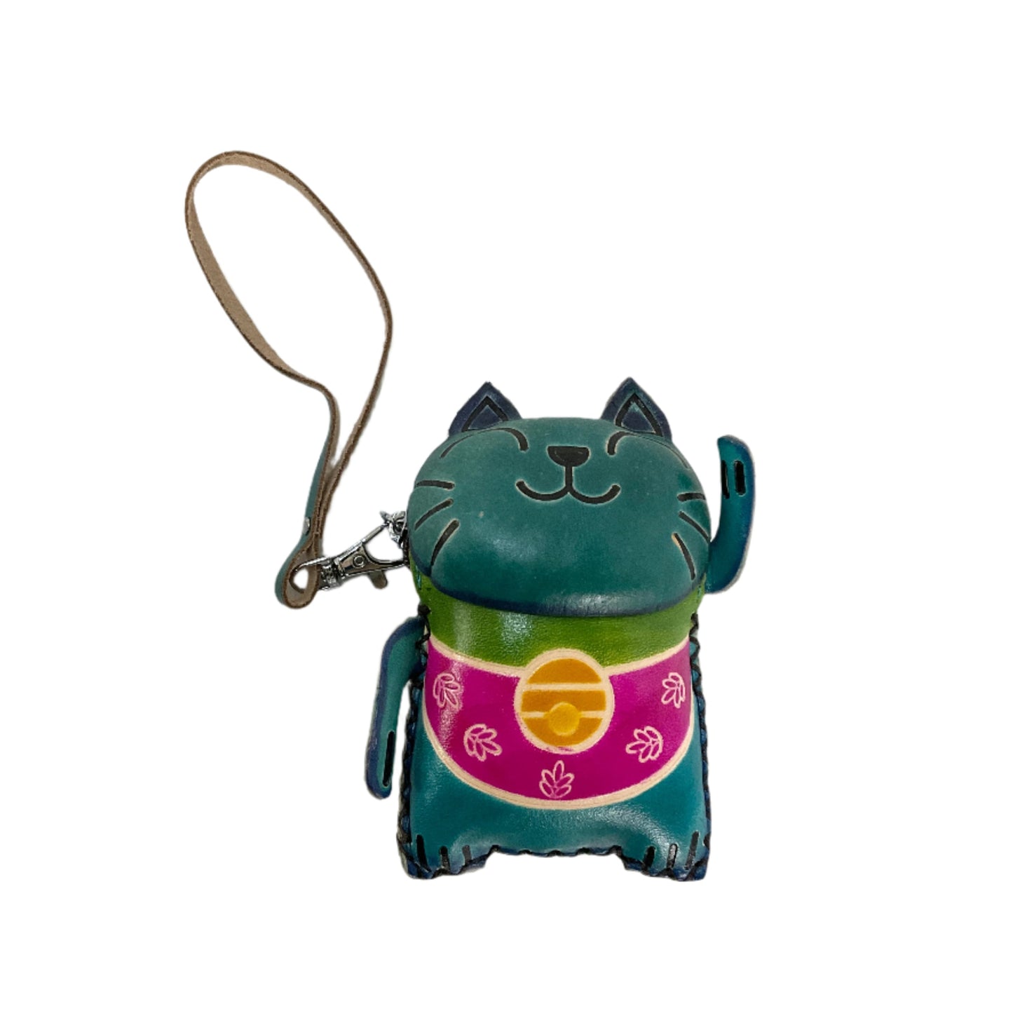 Leather Lucky Cat Coin Purse #88-2518C
