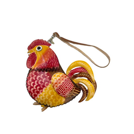 Leather Rooster Coin Purse #88-2518R