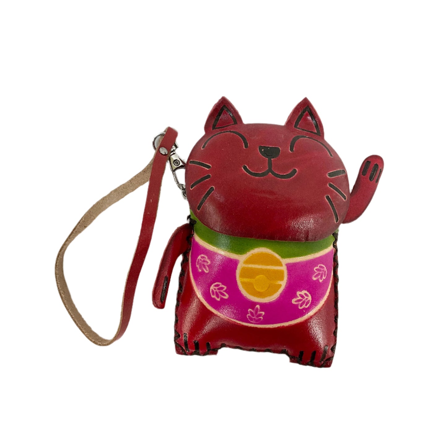 Leather Lucky Cat Coin Purse #88-2518C