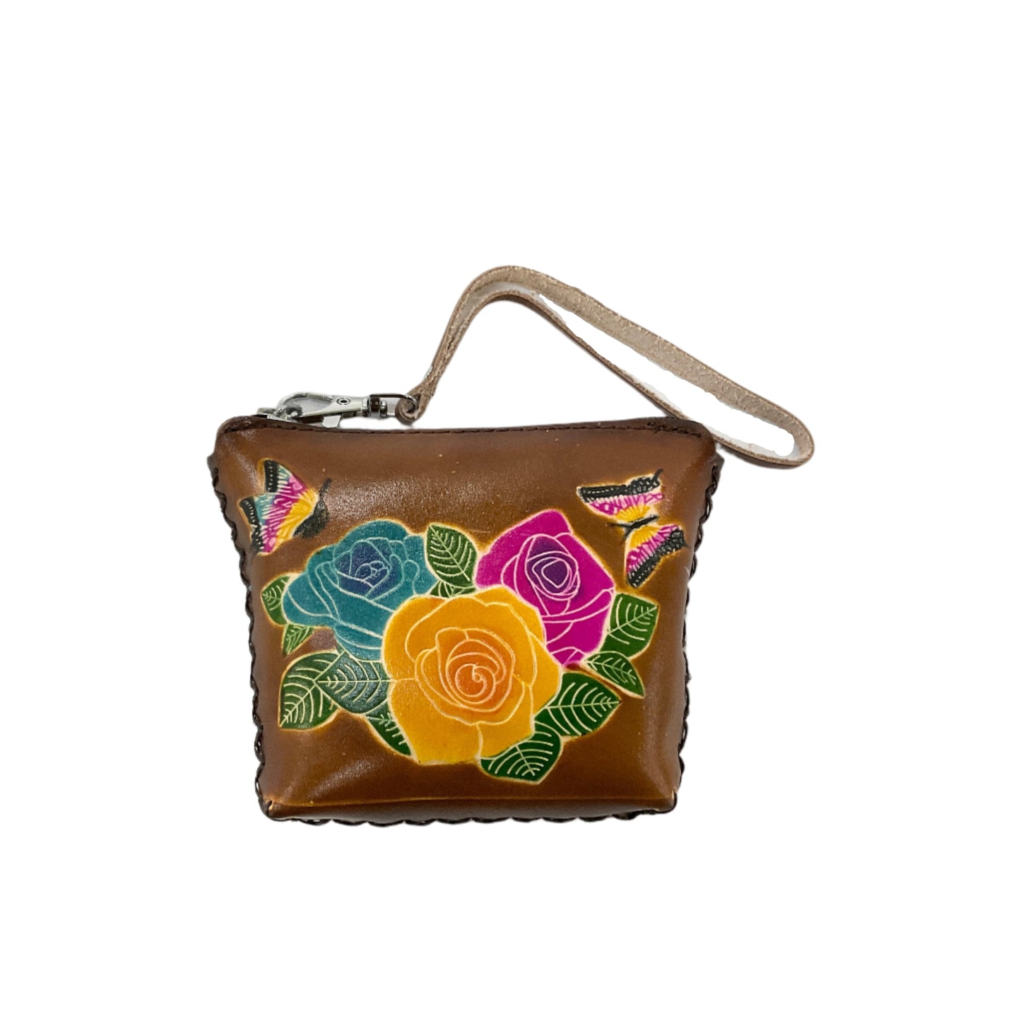 Leather Floral Coin Purse #88-2518FL