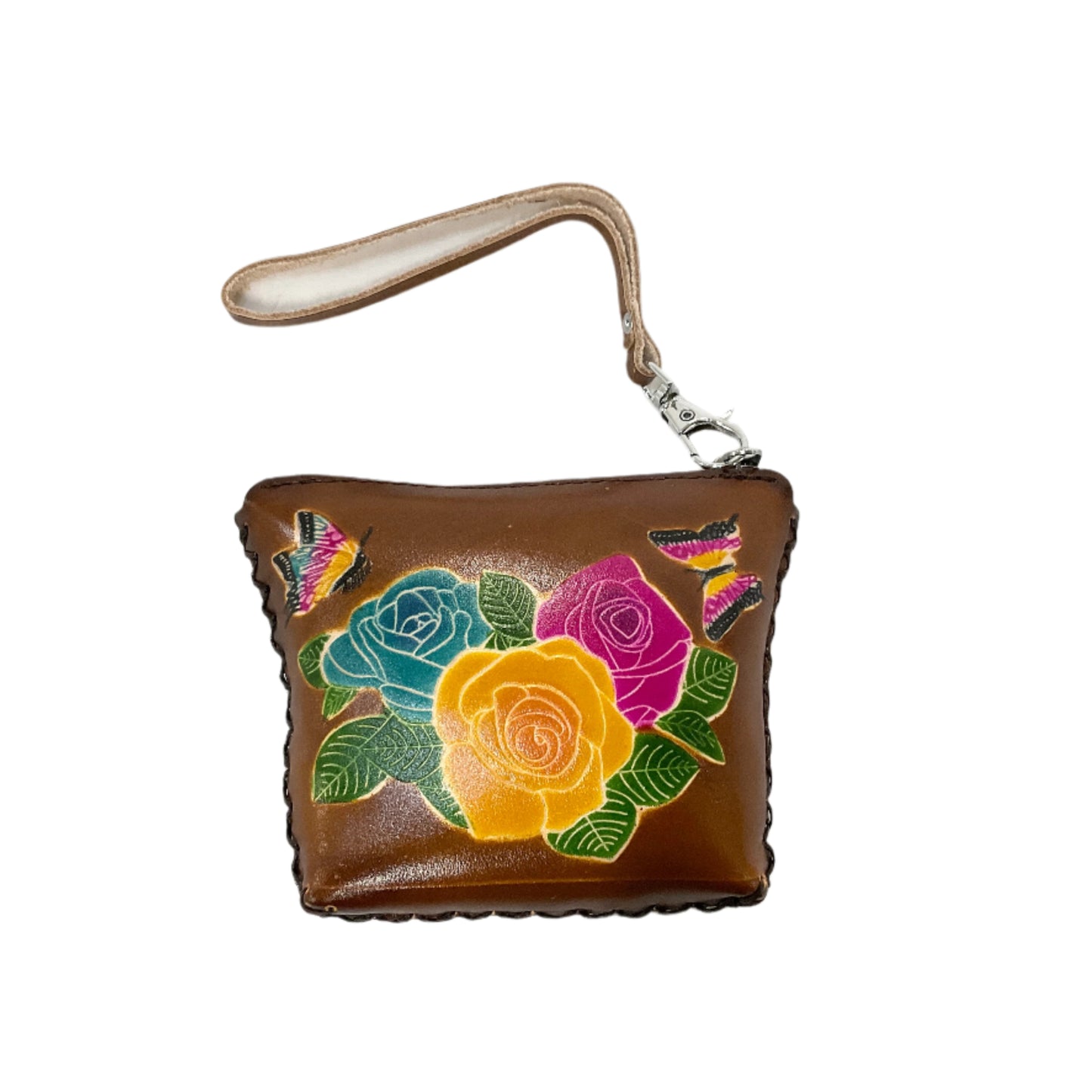 Leather Floral Coin Purse #88-2518FL