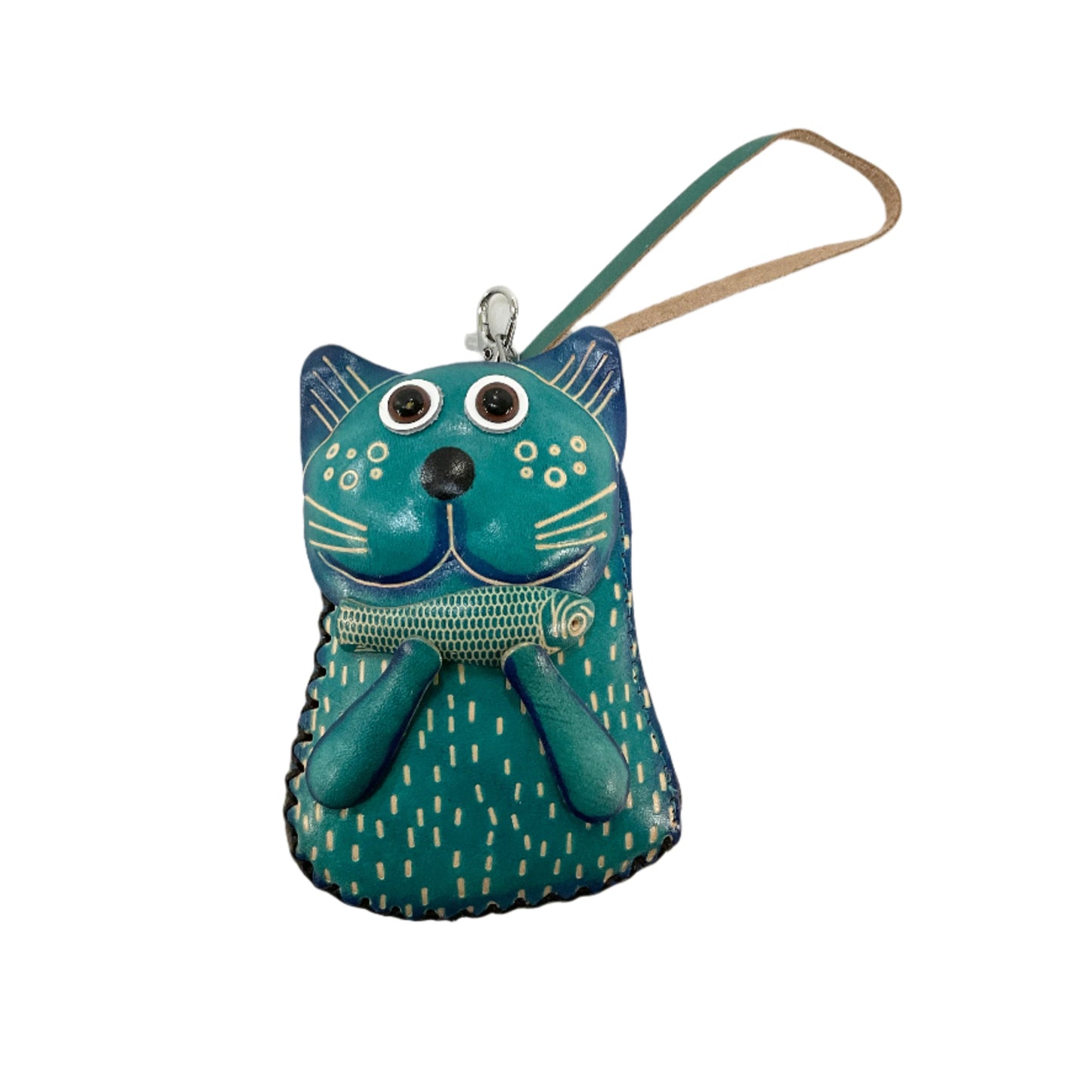 Leather Fish Cat Coin Purse #88-2518C2