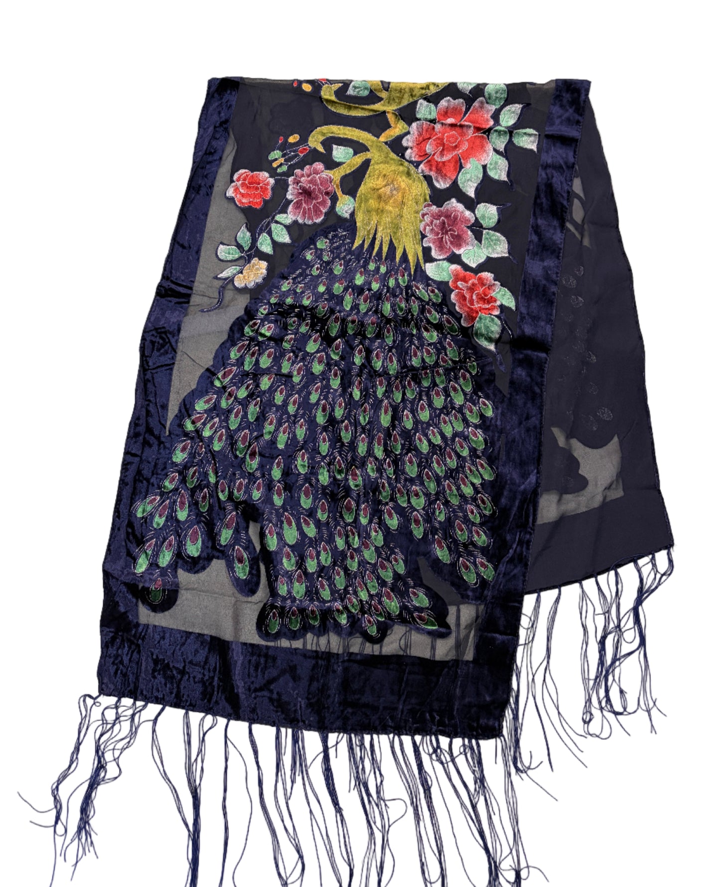 Peacock Velvet Scarf #89-12440ID