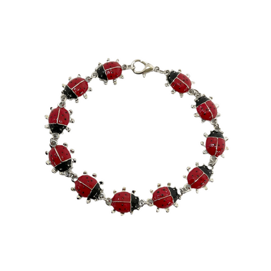 Tiny Ladybug Bracelet #28-11268S (Silver)