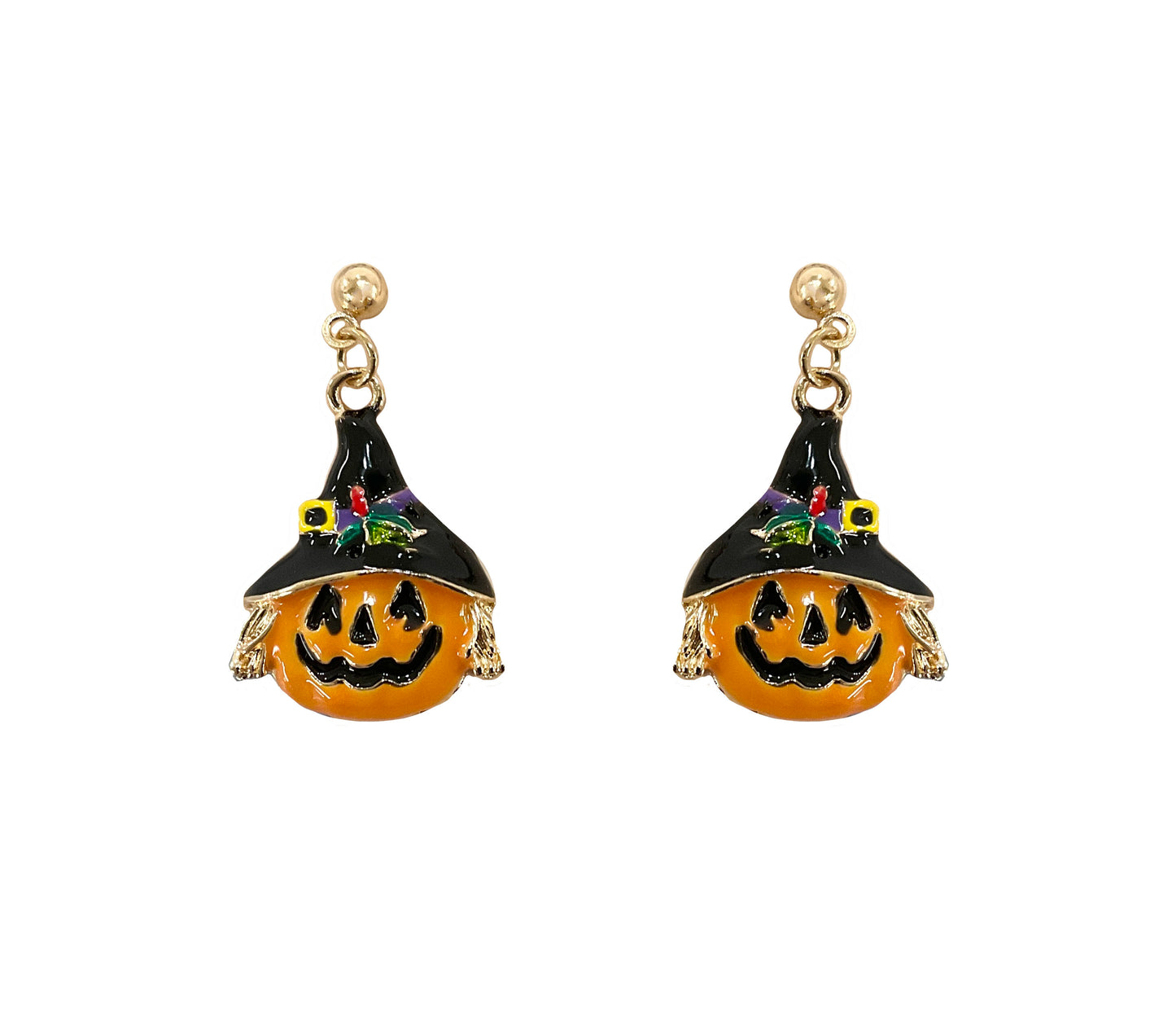 Halloween Pumpkin Hat Earring #19-147902