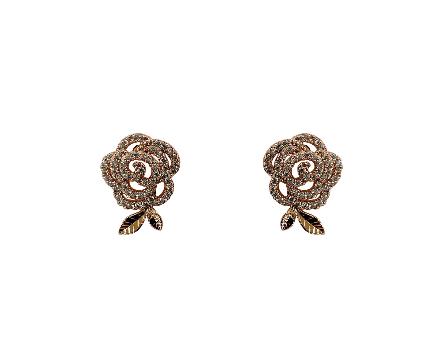 Rose CZ Earrings #60-0137