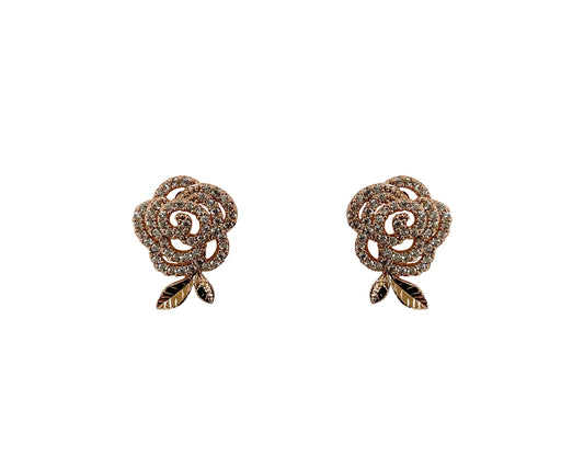 Rose CZ Earrings #60-0137