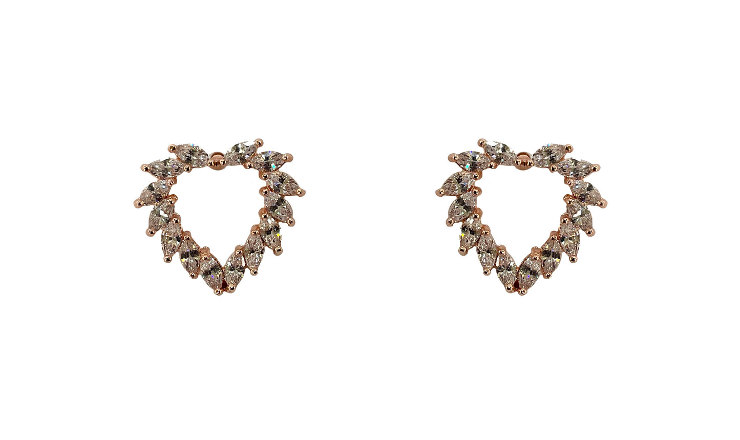 Heart CZ Earrings #60-16513