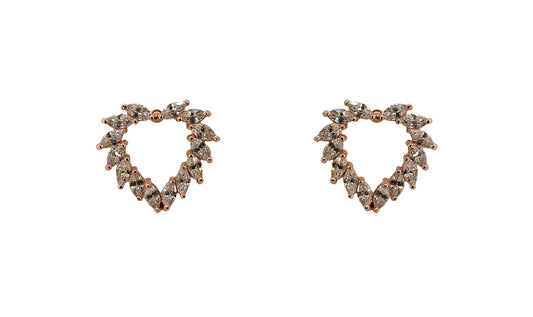 Heart CZ Earrings #60-16513