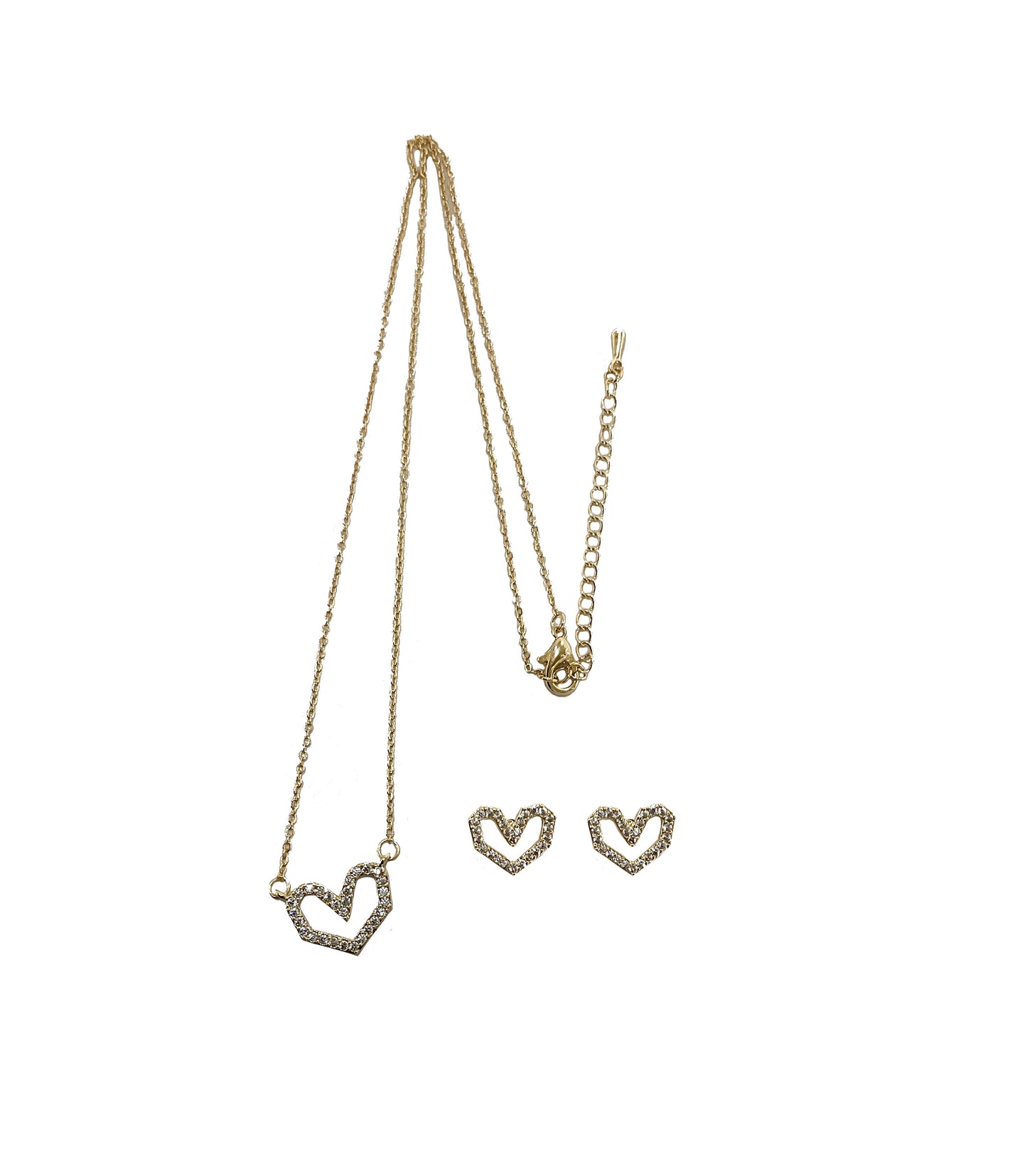 Heart Outline Necklace Set #60-0313