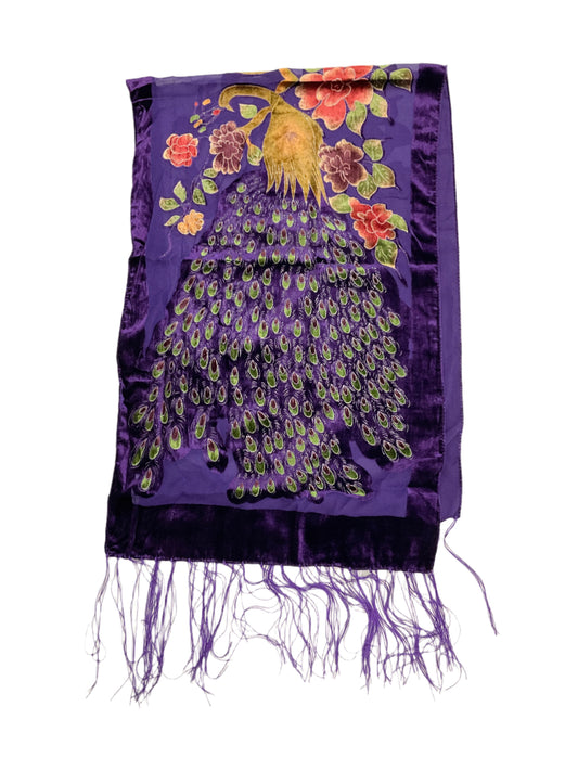 Peacock Velvet Scarf #89-12440PP