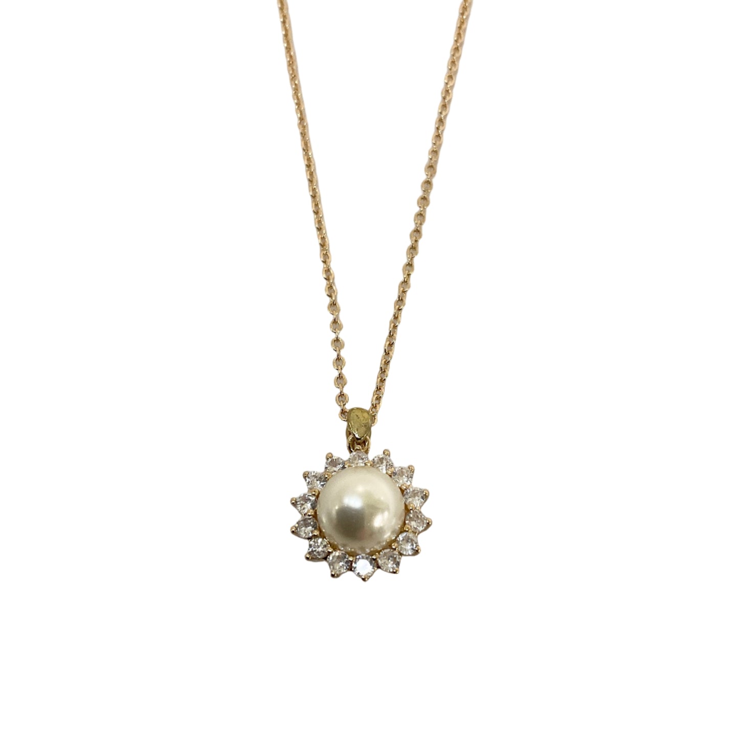Pearl CZ Necklace #10-17468