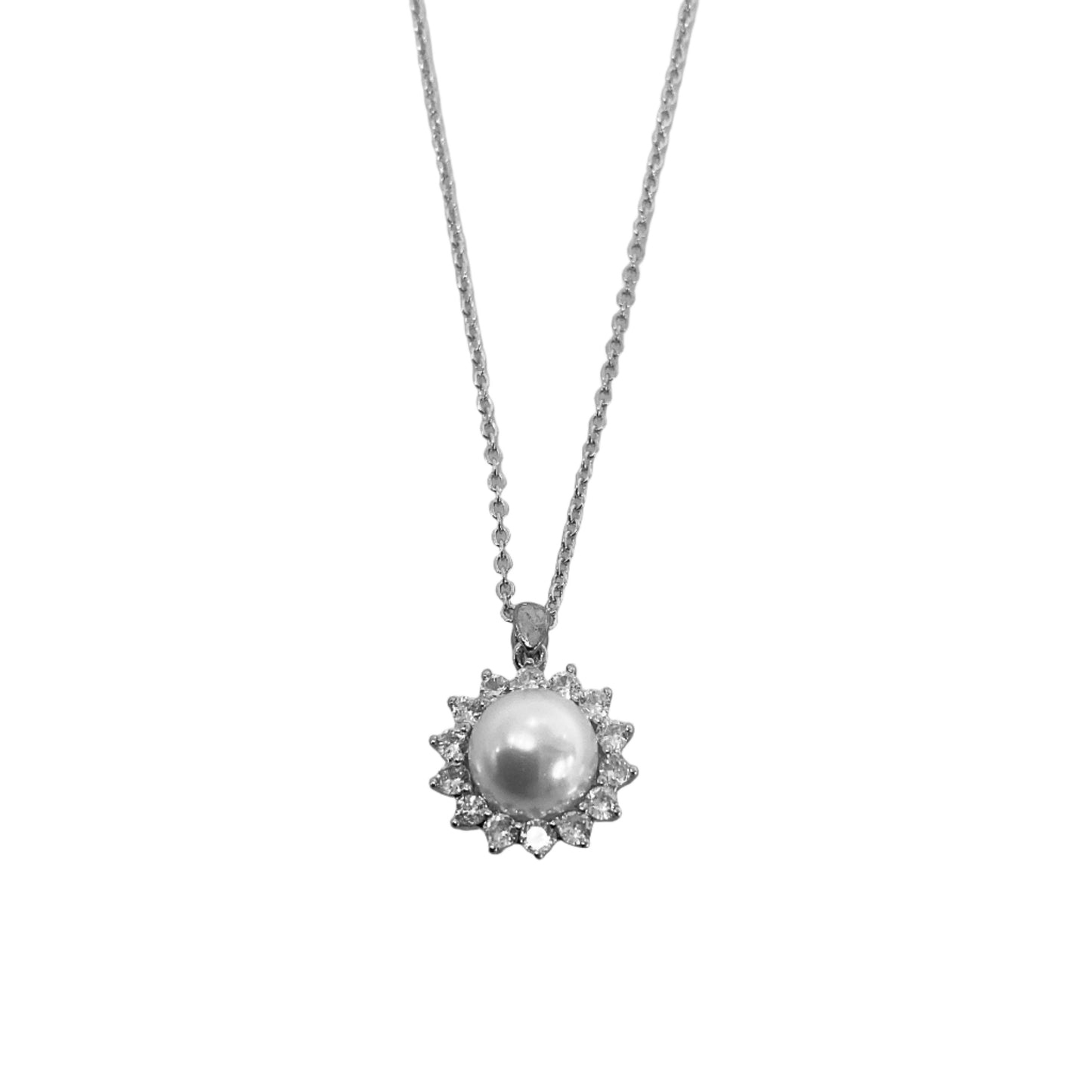 Pearl CZ Necklace #10-17468