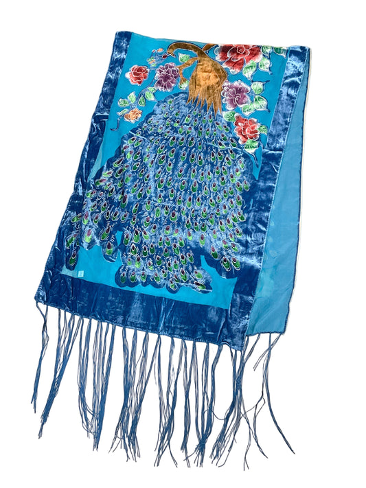 Peacock Velvet Scarf #89-12440TQ