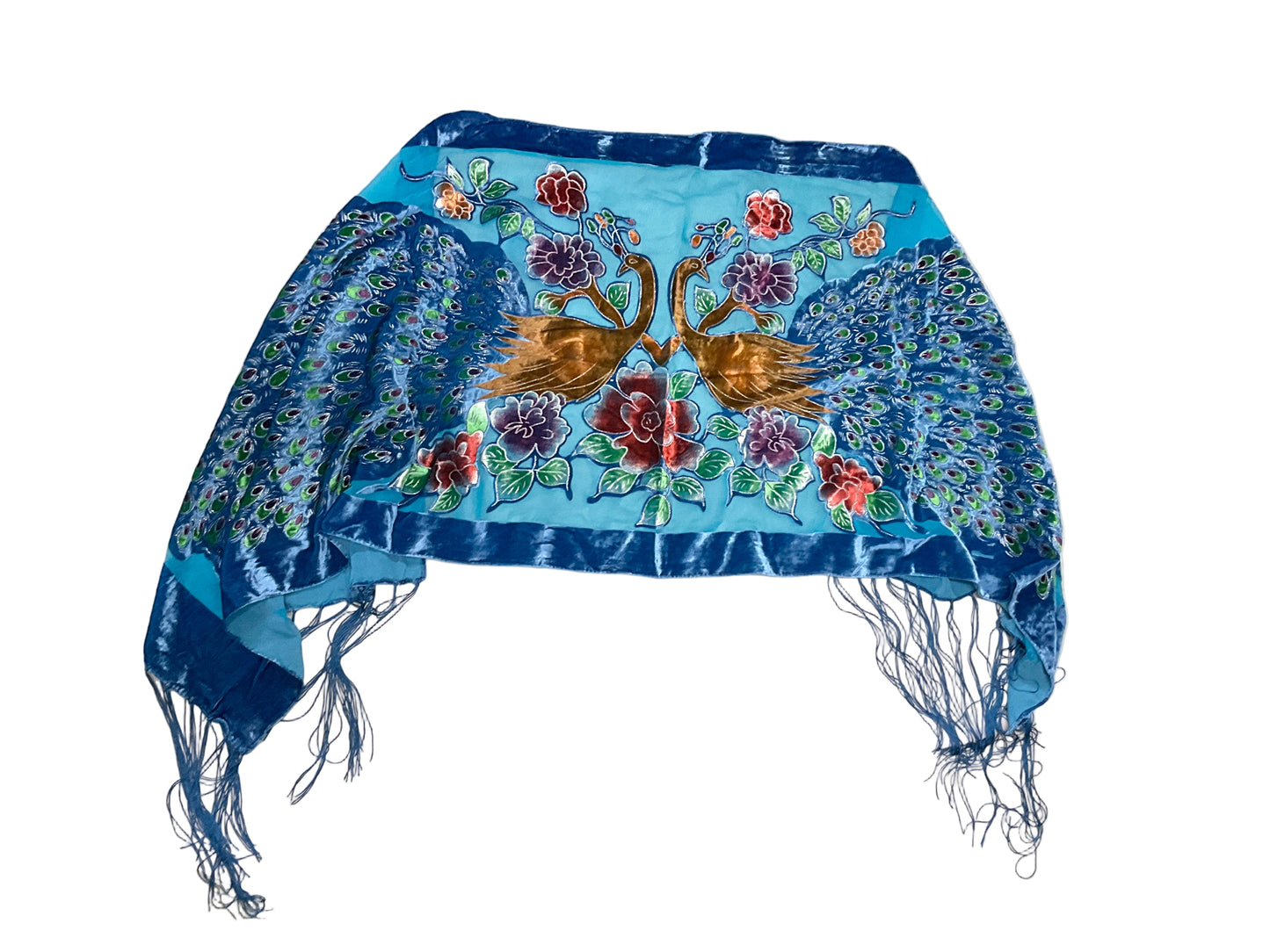 Peacock Velvet Scarf #89-12440TQ