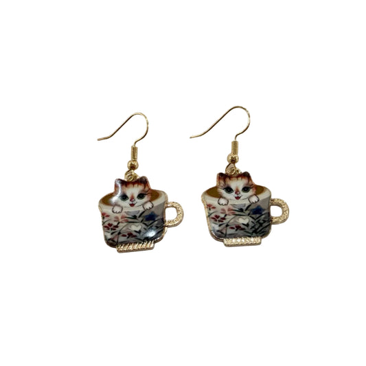 Tea Cat Earring #89-251144
