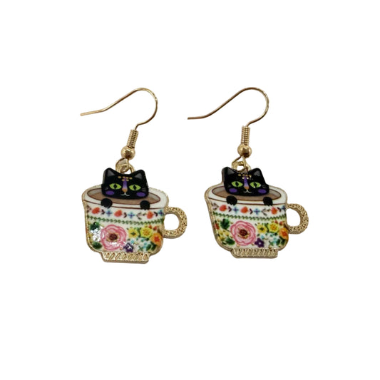 Tea Cat Earring #89-261143