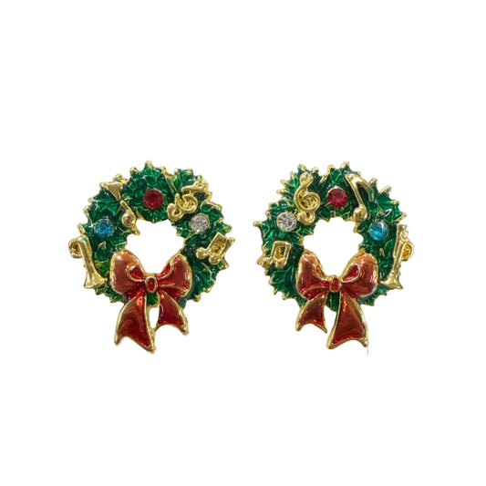 Christmas Music Wreath Earring #19-1417761