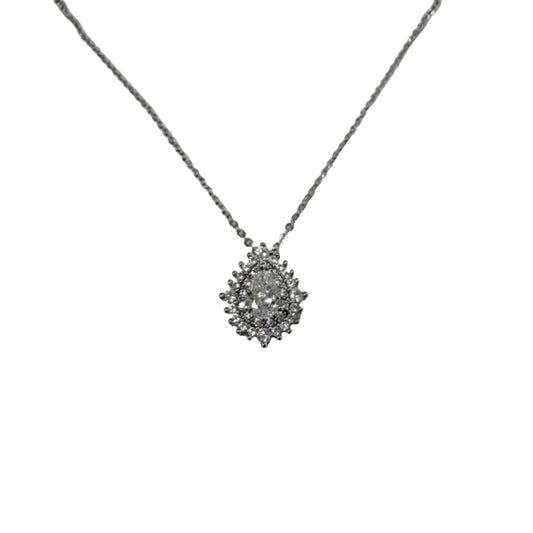 Drop Halo CZ Necklace #10-18217