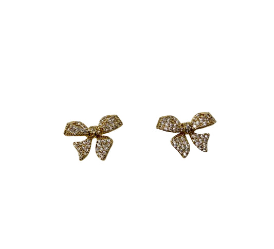 Ribbon CZ Earrings #10-27621